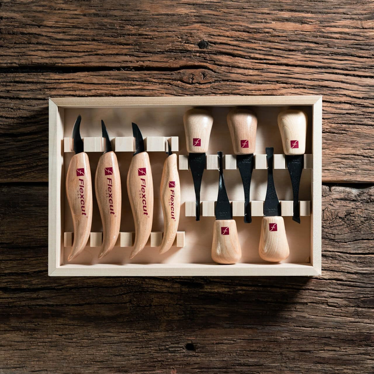 Wood Carving Knives | Starter Set of 3 Woodcarving Knives | 1095 High Carbon Steel Blades | Ergonomic Ash Wood Handles for Beginners and Hobbyists | KN500 | Made in the U.S.A