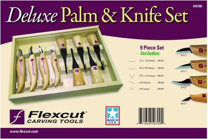 Wood Carving Knives | Starter Set of 3 Woodcarving Knives | 1095 High Carbon Steel Blades | Ergonomic Ash Wood Handles for Beginners and Hobbyists | KN500 | Made in the U.S.A