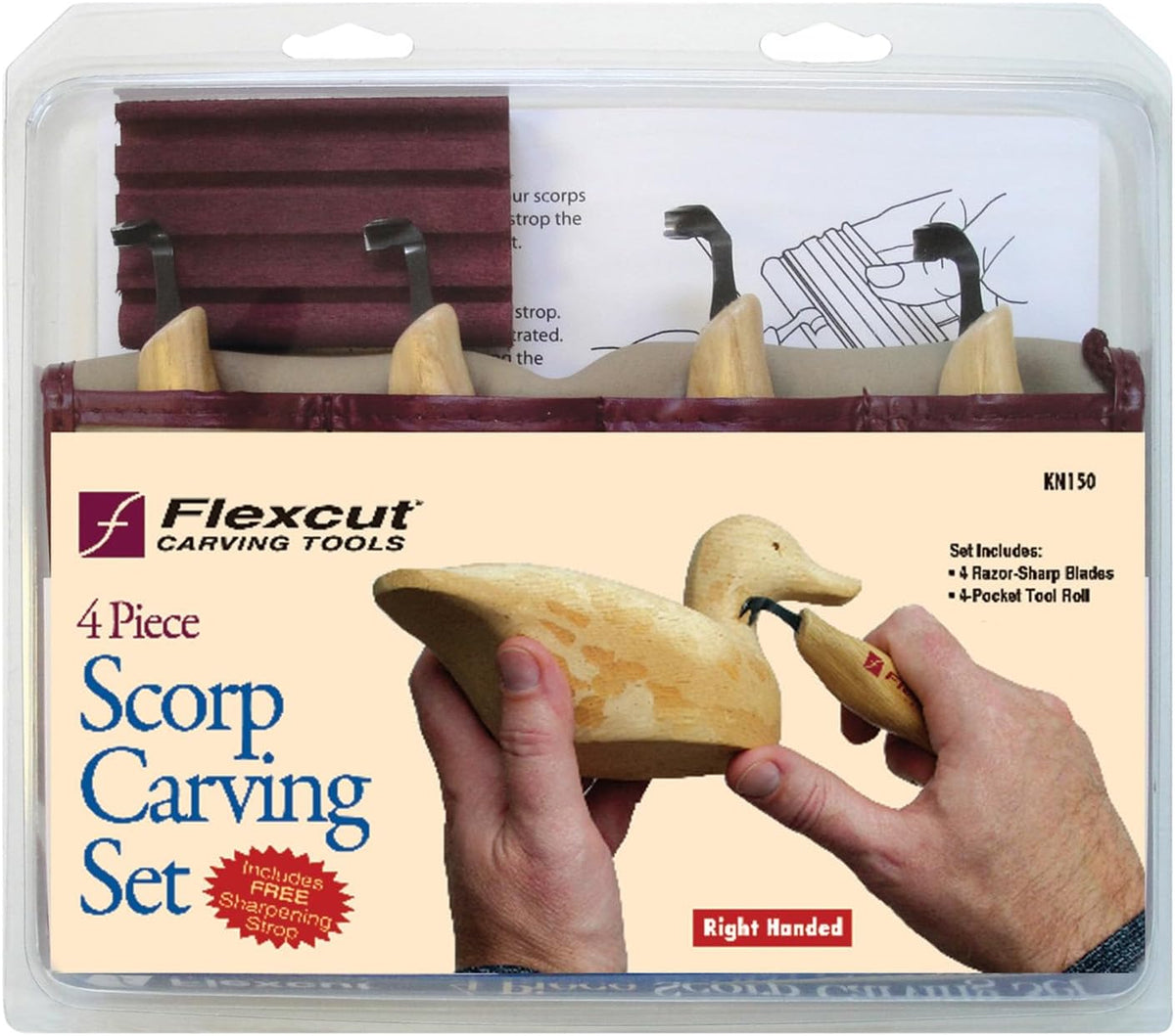 Wood Carving Knives | Starter Set of 3 Woodcarving Knives | 1095 High Carbon Steel Blades | Ergonomic Ash Wood Handles for Beginners and Hobbyists | KN500 | Made in the U.S.A