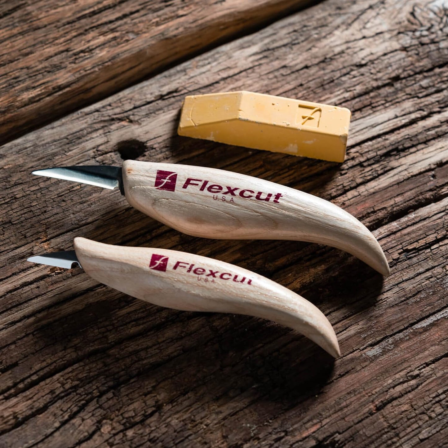 Wood Carving Knives | Starter Set of 3 Woodcarving Knives | 1095 High Carbon Steel Blades | Ergonomic Ash Wood Handles for Beginners and Hobbyists | KN500 | Made in the U.S.A