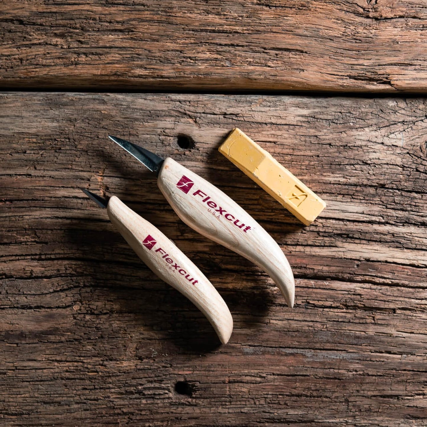 Wood Carving Knives | Starter Set of 3 Woodcarving Knives | 1095 High Carbon Steel Blades | Ergonomic Ash Wood Handles for Beginners and Hobbyists | KN500 | Made in the U.S.A