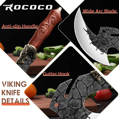 Viking Cleaver Knife Birthday - Kitchen Axe & Sheath Father Gift Men