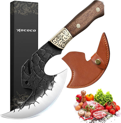 Viking Cleaver Knife Birthday - Kitchen Axe & Sheath Father Gift Men