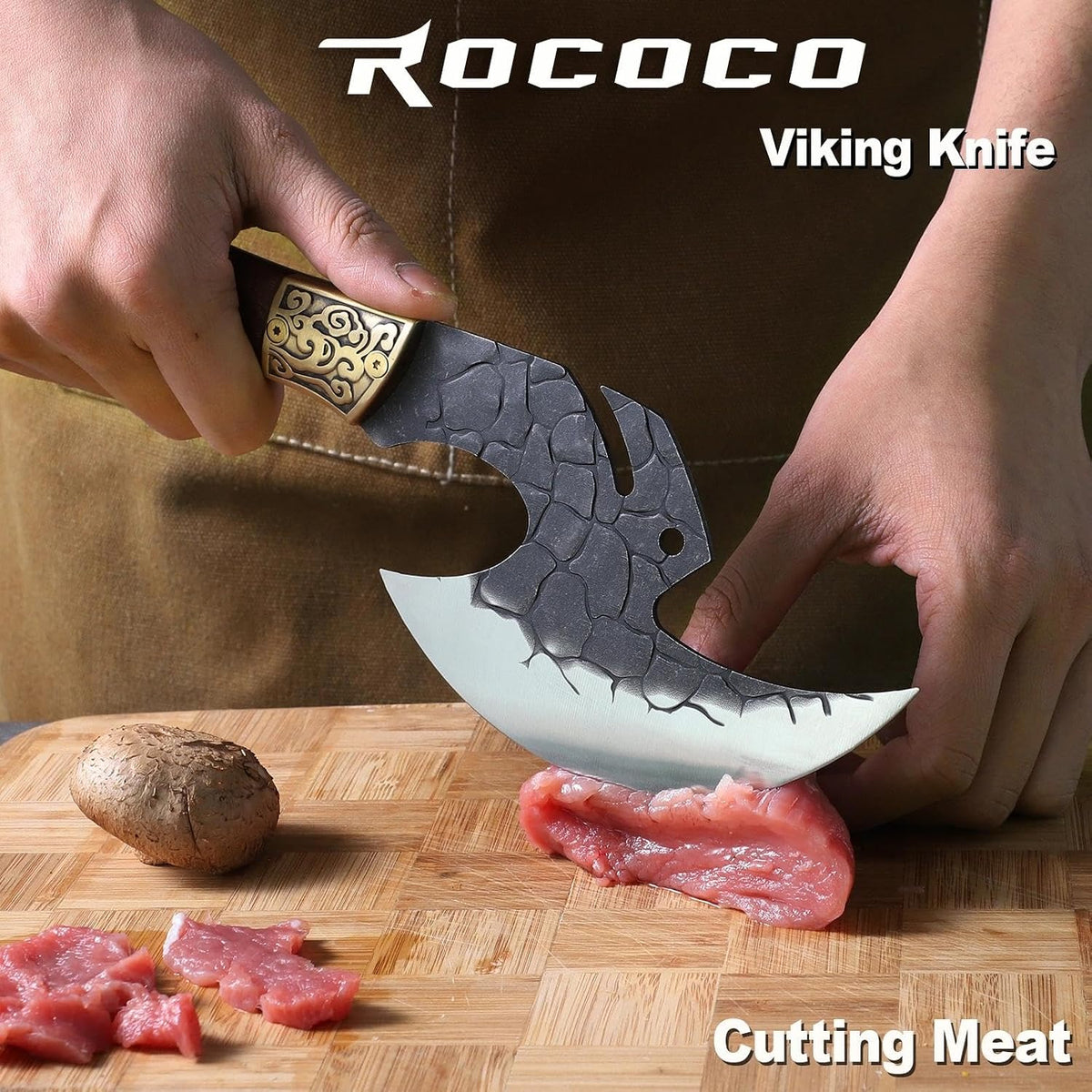 Viking Cleaver Knife Birthday - Kitchen Axe & Sheath Father Gift Men