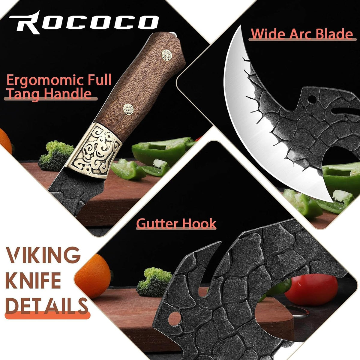 Viking Cleaver Knife Birthday - Kitchen Axe & Sheath Father Gift Men