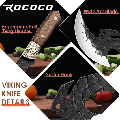 Viking Cleaver Knife Birthday - Kitchen Axe & Sheath Father Gift Men