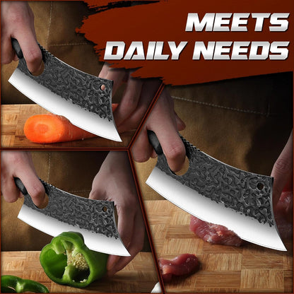 Viking Cleaver Knife Birthday - Kitchen Axe & Sheath Father Gift Men