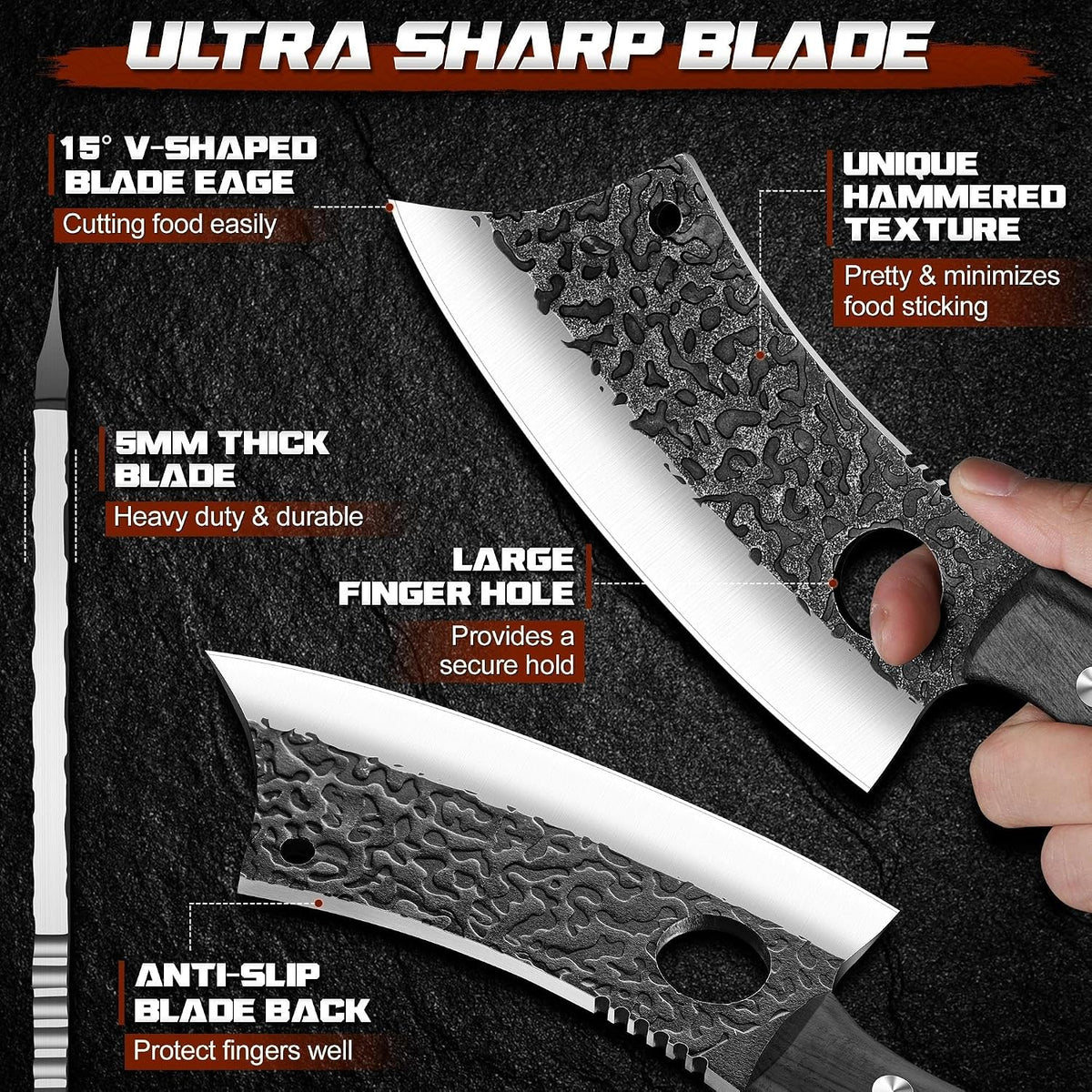 Viking Cleaver Knife Birthday - Kitchen Axe & Sheath Father Gift Men