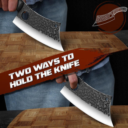 Viking Cleaver Knife Birthday - Kitchen Axe & Sheath Father Gift Men