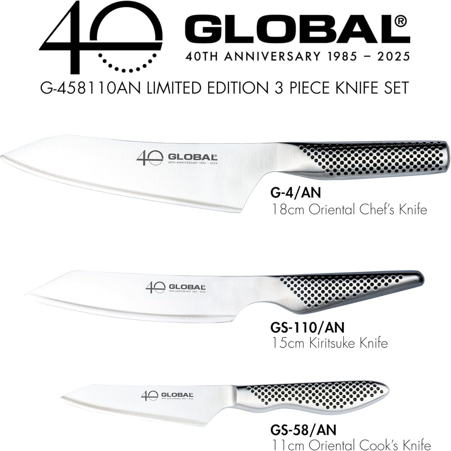 Global 40th Anniversary 3 Piece Knife Set