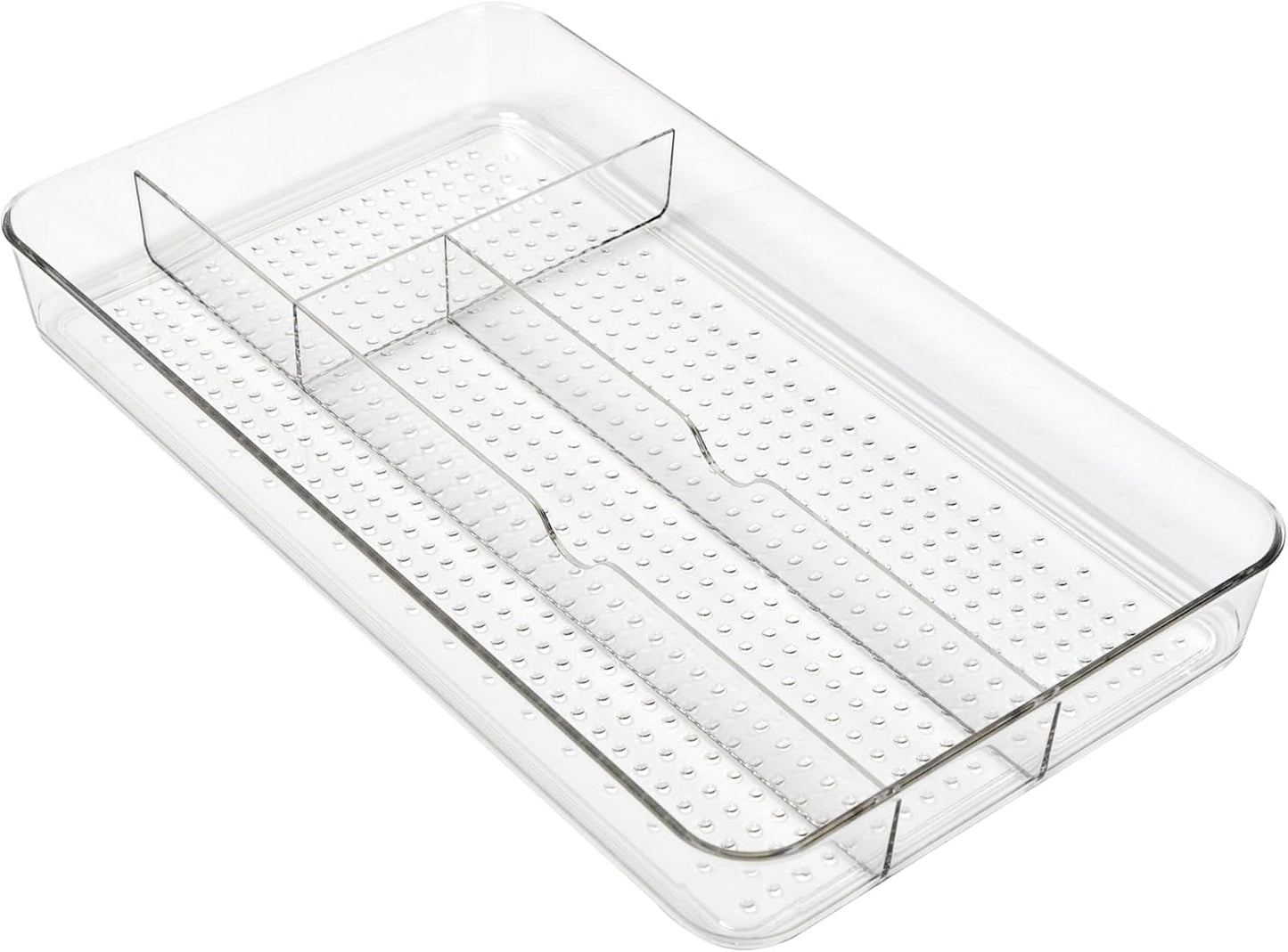 Small Utensil Silverware Kitchen Drawer Organizer, Clear