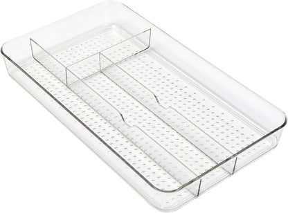 Small Utensil Silverware Kitchen Drawer Organizer, Clear