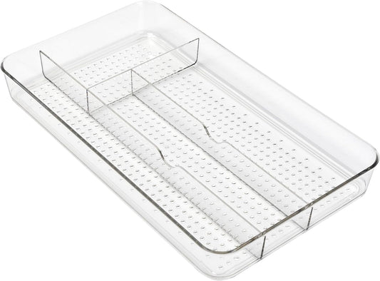 Small Utensil Silverware Kitchen Drawer Organizer, Clear