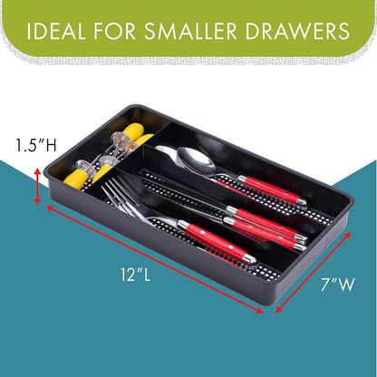 Small Utensil Silverware Kitchen Drawer Organizer, Clear