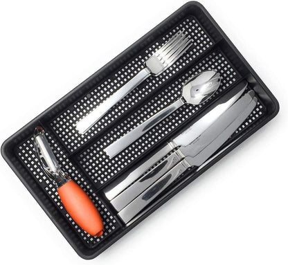 Small Utensil Silverware Kitchen Drawer Organizer, Clear