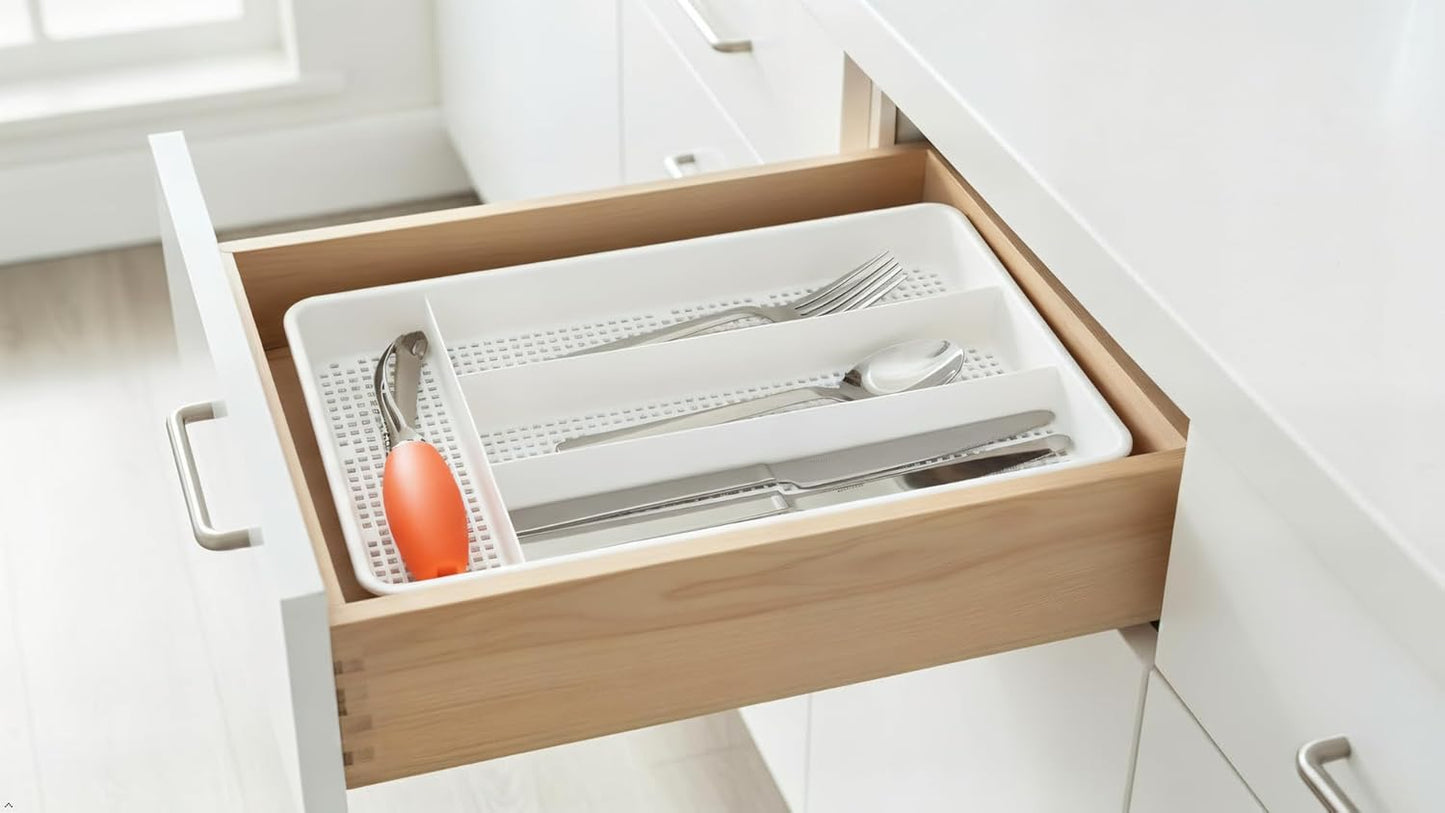 Small Utensil Silverware Kitchen Drawer Organizer, Clear