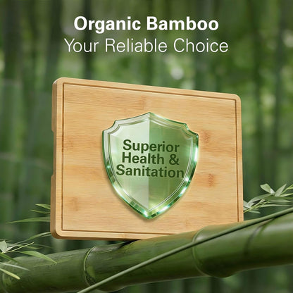 Zarler Bamboo Cutting Boards for Kitchen, Wood Cutting Board with Juice Grooves and Handles, Wooden Chopping Board Set for Meal Prep, 500℉ Carbonized Bamboo, XL Size, Ideal Kitchen Gift