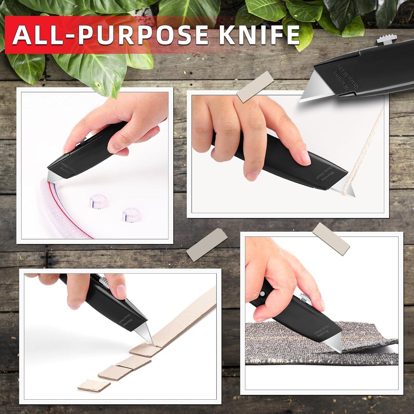 2 Pack Utility Knife Box Cutter Retractable PVC Pipe Cutter | Heavy-Duty Box Cutters, Razor Blade Cardboard Knife for Cartons, Carpet, Paper, Box Knife for Home, Office and Warehouse Use