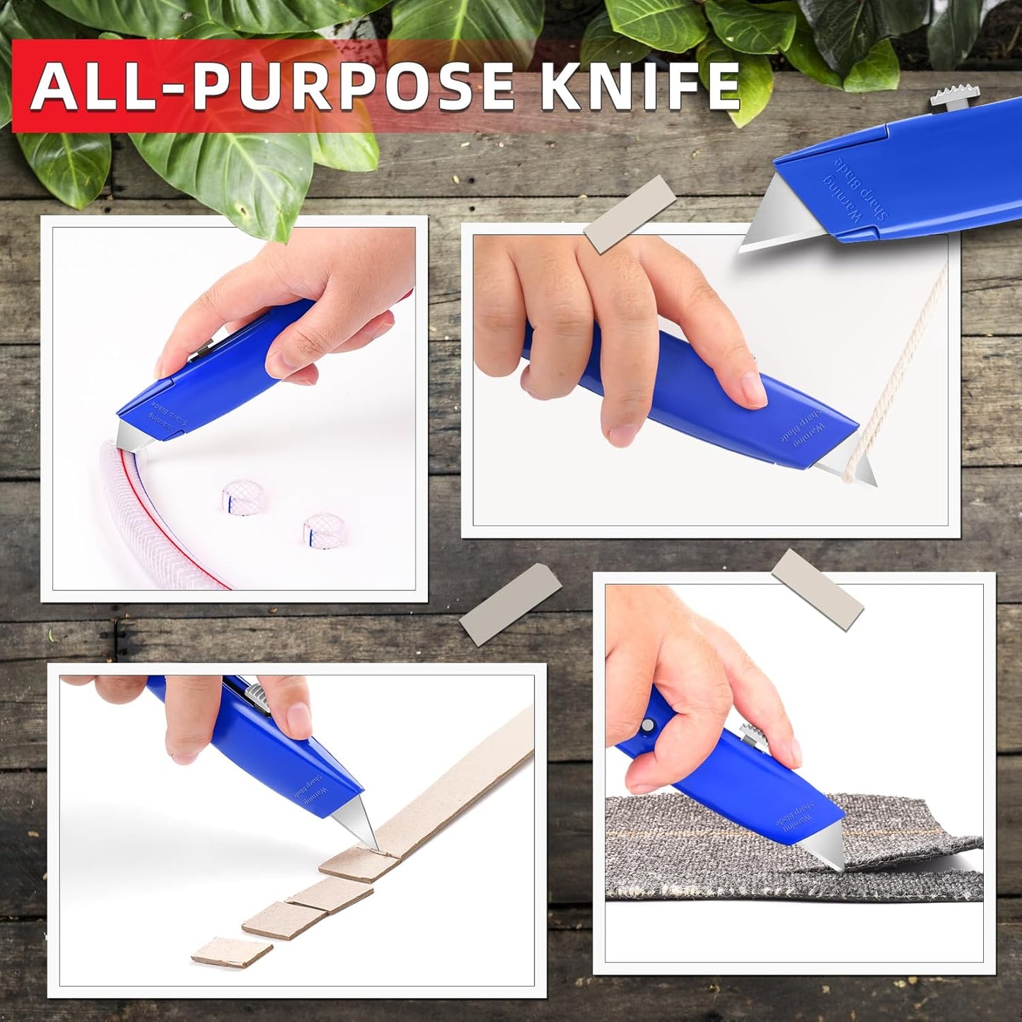 2 Pack Utility Knife Box Cutter Retractable PVC Pipe Cutter | Heavy-Duty Box Cutters, Razor Blade Cardboard Knife for Cartons, Carpet, Paper, Box Knife for Home, Office and Warehouse Use