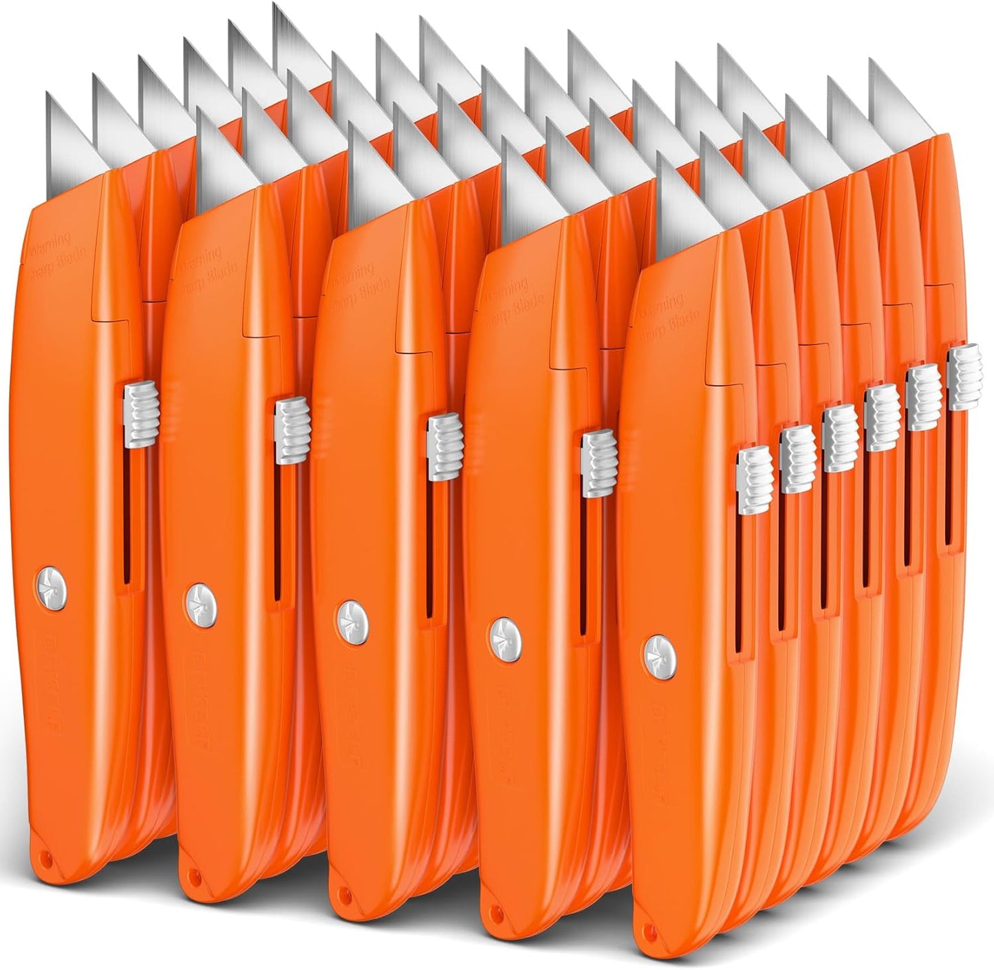 2 Pack Utility Knife Box Cutter Retractable PVC Pipe Cutter | Heavy-Duty Box Cutters, Razor Blade Cardboard Knife for Cartons, Carpet, Paper, Box Knife for Home, Office and Warehouse Use
