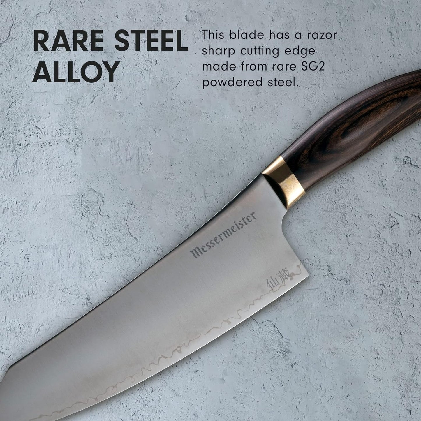 Kawashima 8” Chef’s Knife - SG2 Powdered Steel, Eco-Brass Bolster & Walnut Pakkawood Handle - Made in Seki, Japan