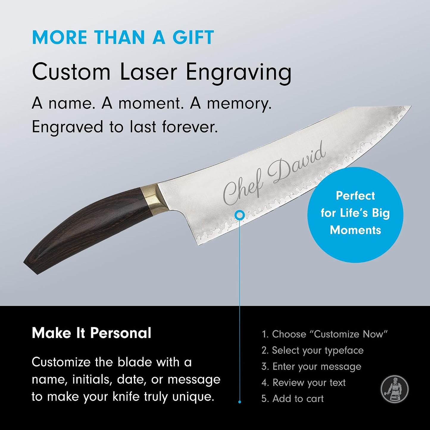 Kawashima 8” Chef’s Knife - SG2 Powdered Steel, Eco-Brass Bolster & Walnut Pakkawood Handle - Made in Seki, Japan
