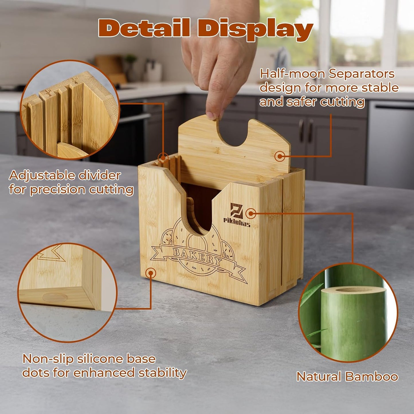 2026 Bagel Slicer, Bamboo Bread Slicer for Small and Large Bagels | Upgrade Bagel Cutter for Buns, English Muffins, 2 Adjustable Thickness, Anti-slip Mat, Ideal for Gift (No Knife)