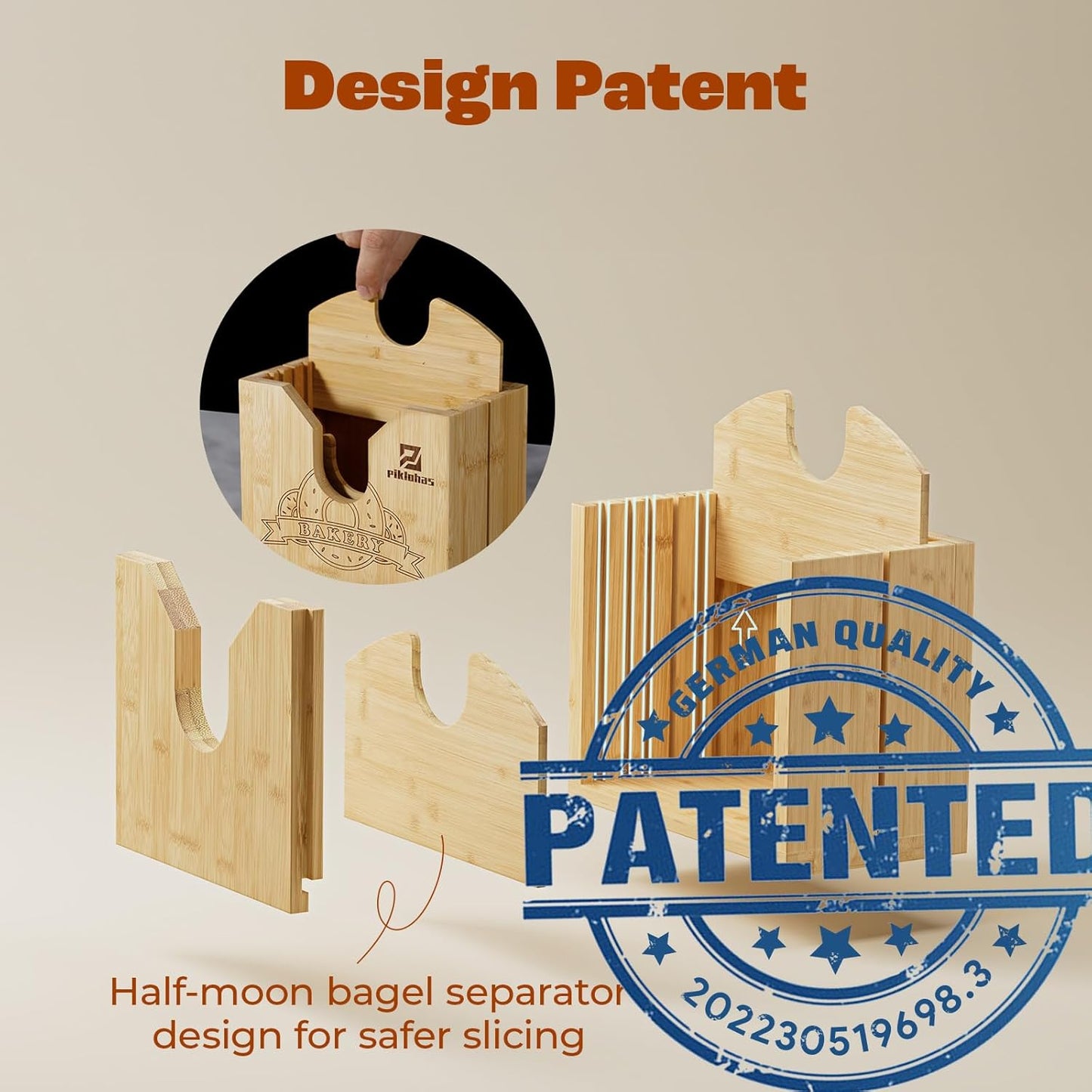 2026 Bagel Slicer, Bamboo Bread Slicer for Small and Large Bagels | Upgrade Bagel Cutter for Buns, English Muffins, 2 Adjustable Thickness, Anti-slip Mat, Ideal for Gift (No Knife)