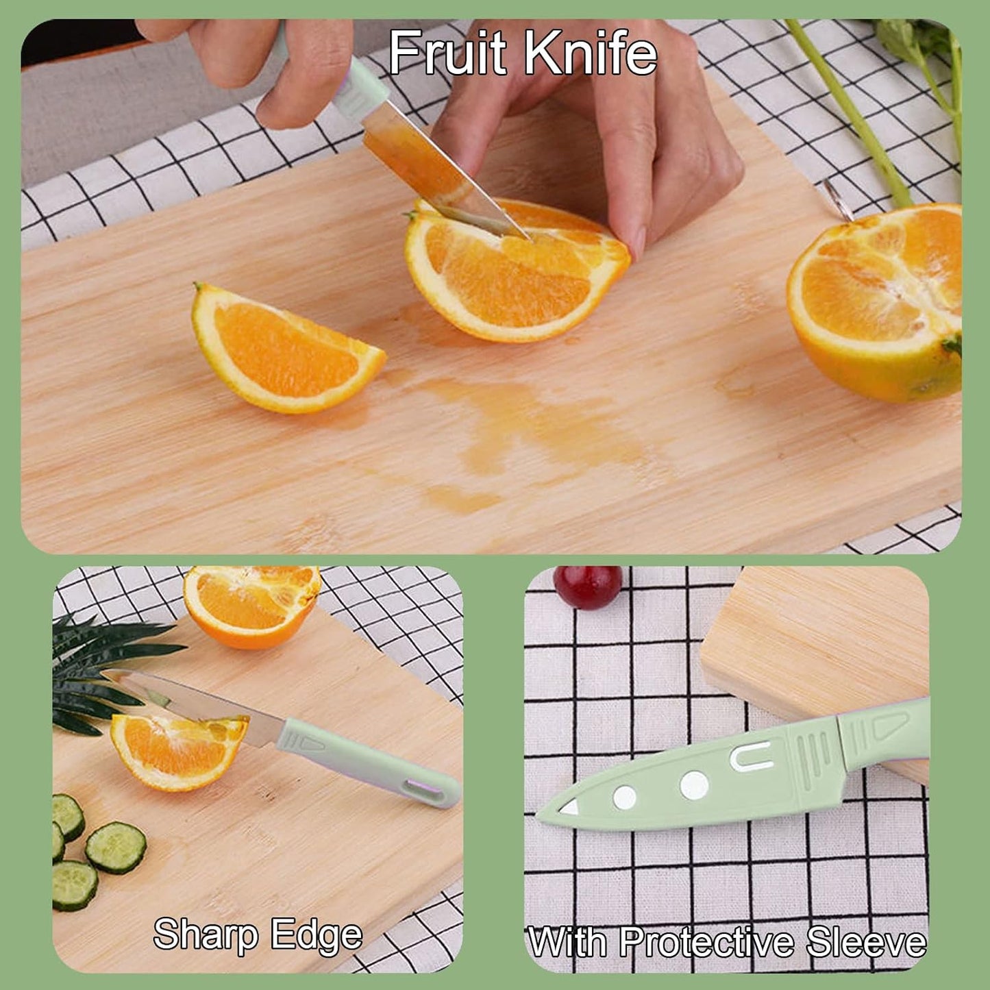 Travel Cutting Board Set, 4 Pcs Portable Mini Camping Knife Set | Plastic Cutting Board Set & Stainless Steel Knife with Sheath, Fruits & Vegetable Peeler Scissors,Blue