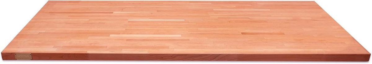 Butcher Block Counter Top, USA Grown Cherry Solid Hardwood Countertop, Wood Slabs for Kitchen, Reversible, Both Side Polished, Prefinished with Food-safe Oil, 1.5" Thickness, 18" L x 25" W