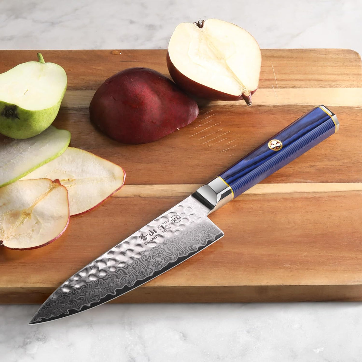Cangshan KITA Series 2-Piece Starter Knife Set (6" Chef + 3.5" Paring) With Ash Wood Box, High Carbon X-7 Damascus Steel, 501523 (2pc)