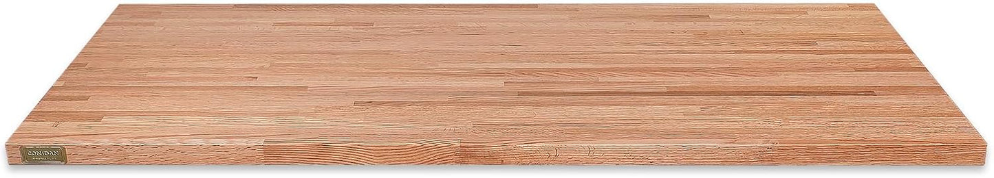 Butcher Block Counter Top, USA Grown Oak Solid Hardwood Countertop, Wood Slabs for Kitchen, Reversible, Both Side Polished, Prefinished with Food-safe Oil, 1.5" Thickness, 18" L x 25" W
