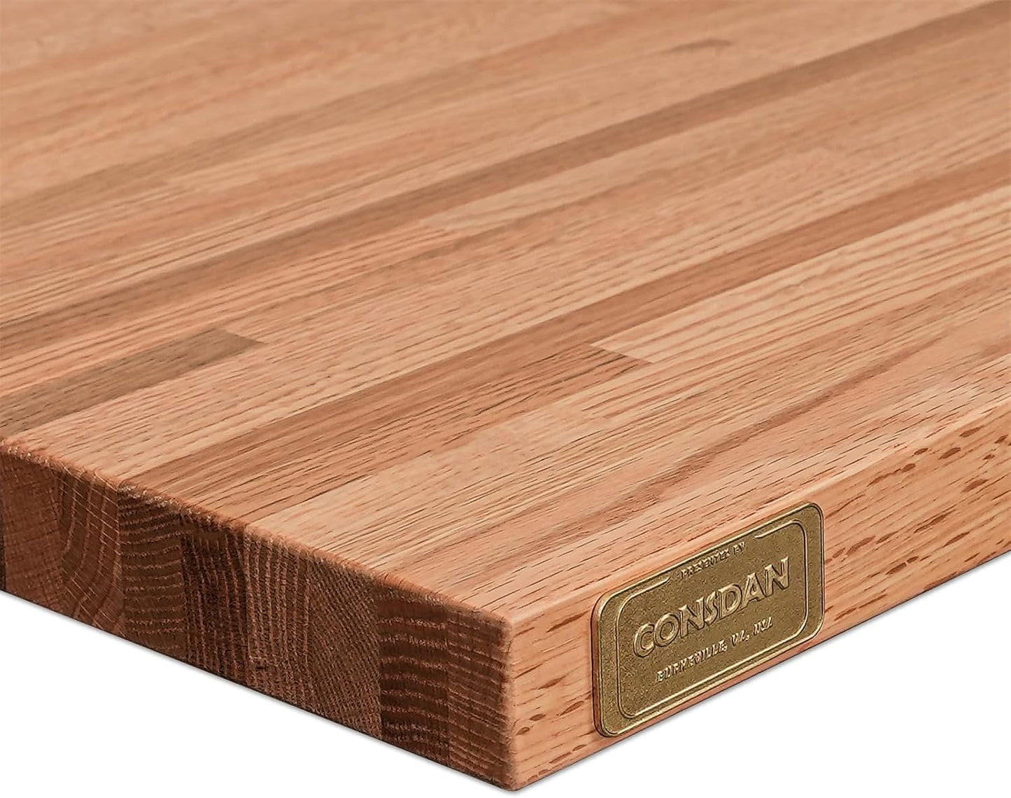 Butcher Block Counter Top, USA Grown Oak Solid Hardwood Countertop, Wood Slabs for Kitchen, Reversible, Both Side Polished, Prefinished with Food-safe Oil, 1.5" Thickness, 18" L x 25" W