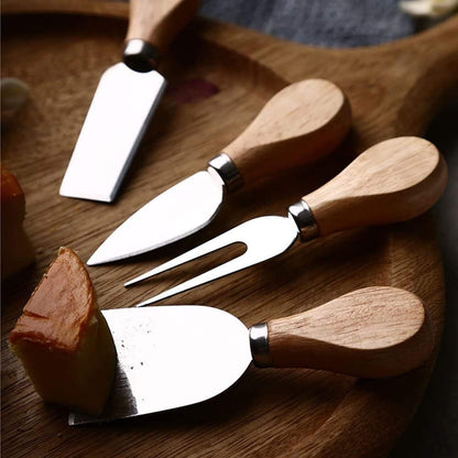 Cheese Knife Set,16pcs-set Cheese Knives with Wood Handle Steel Stainless for Charcuterie Board Accessories