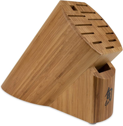 Bamboo Oval Knife Block | 13-Slot Large Knife Holder, Made from Genuine Bamboo, Kitchen Storage