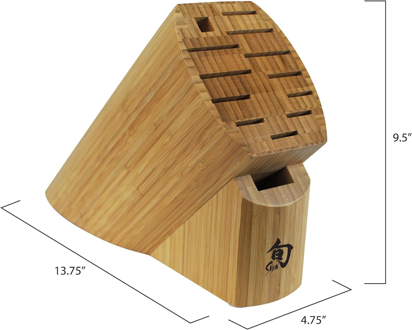 Bamboo Oval Knife Block | 13-Slot Large Knife Holder, Made from Genuine Bamboo, Kitchen Storage
