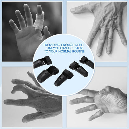 10 Pcs Mallet Finger Splint, 5 Sizes Finger Support Brace Stabilizer Straightener Plastic Fingertip Protectors Arthritis Knuckle Immobilization for Thumb Pinky Middle Index Ring(Beige)