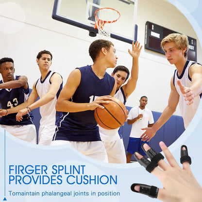 10 Pcs Mallet Finger Splint, 5 Sizes Finger Support Brace Stabilizer Straightener Plastic Fingertip Protectors Arthritis Knuckle Immobilization for Thumb Pinky Middle Index Ring(Beige)
