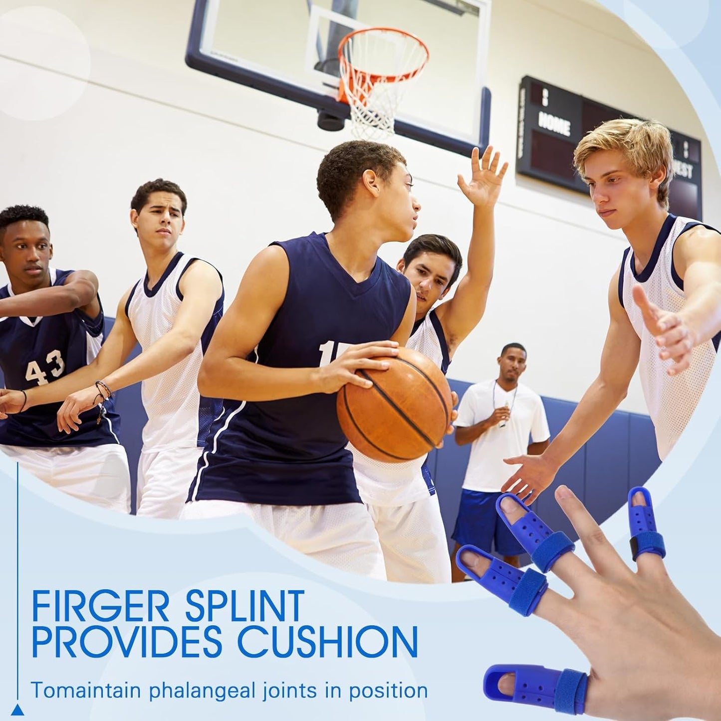 10 Pcs Mallet Finger Splint, 5 Sizes Finger Support Brace Stabilizer Straightener Plastic Fingertip Protectors Arthritis Knuckle Immobilization for Thumb Pinky Middle Index Ring(Beige)