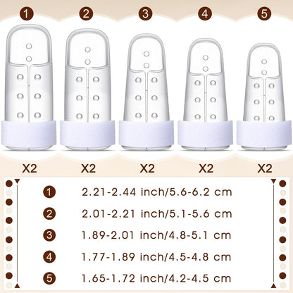 10 Pcs Mallet Finger Splint, 5 Sizes Finger Support Brace Stabilizer Straightener Plastic Fingertip Protectors Arthritis Knuckle Immobilization for Thumb Pinky Middle Index Ring(Beige)