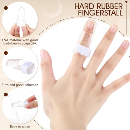 10 Pcs Mallet Finger Splint, 5 Sizes Finger Support Brace Stabilizer Straightener Plastic Fingertip Protectors Arthritis Knuckle Immobilization for Thumb Pinky Middle Index Ring(Beige)