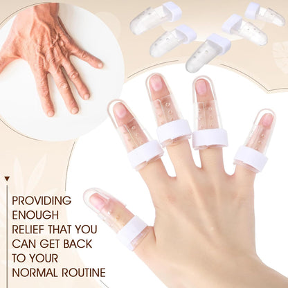 10 Pcs Mallet Finger Splint, 5 Sizes Finger Support Brace Stabilizer Straightener Plastic Fingertip Protectors Arthritis Knuckle Immobilization for Thumb Pinky Middle Index Ring(Beige)
