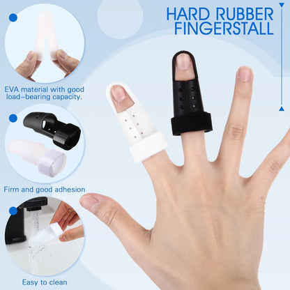 10 Pcs Mallet Finger Splint, 5 Sizes Finger Support Brace Stabilizer Straightener Plastic Fingertip Protectors Arthritis Knuckle Immobilization for Thumb Pinky Middle Index Ring(Beige)