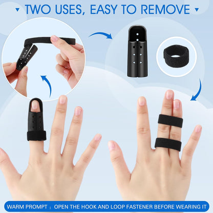 10 Pcs Mallet Finger Splint, 5 Sizes Finger Support Brace Stabilizer Straightener Plastic Fingertip Protectors Arthritis Knuckle Immobilization for Thumb Pinky Middle Index Ring(Beige)