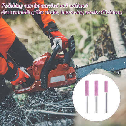 30 Pieces High Hardness Burr Chainsaw Sharpening Stone Kit, 5/32", 3/16", 7/32" Diamond Chainsaw Sharpener Bits with Box for Electric Chain Saw Stone Jewelry (Pink)