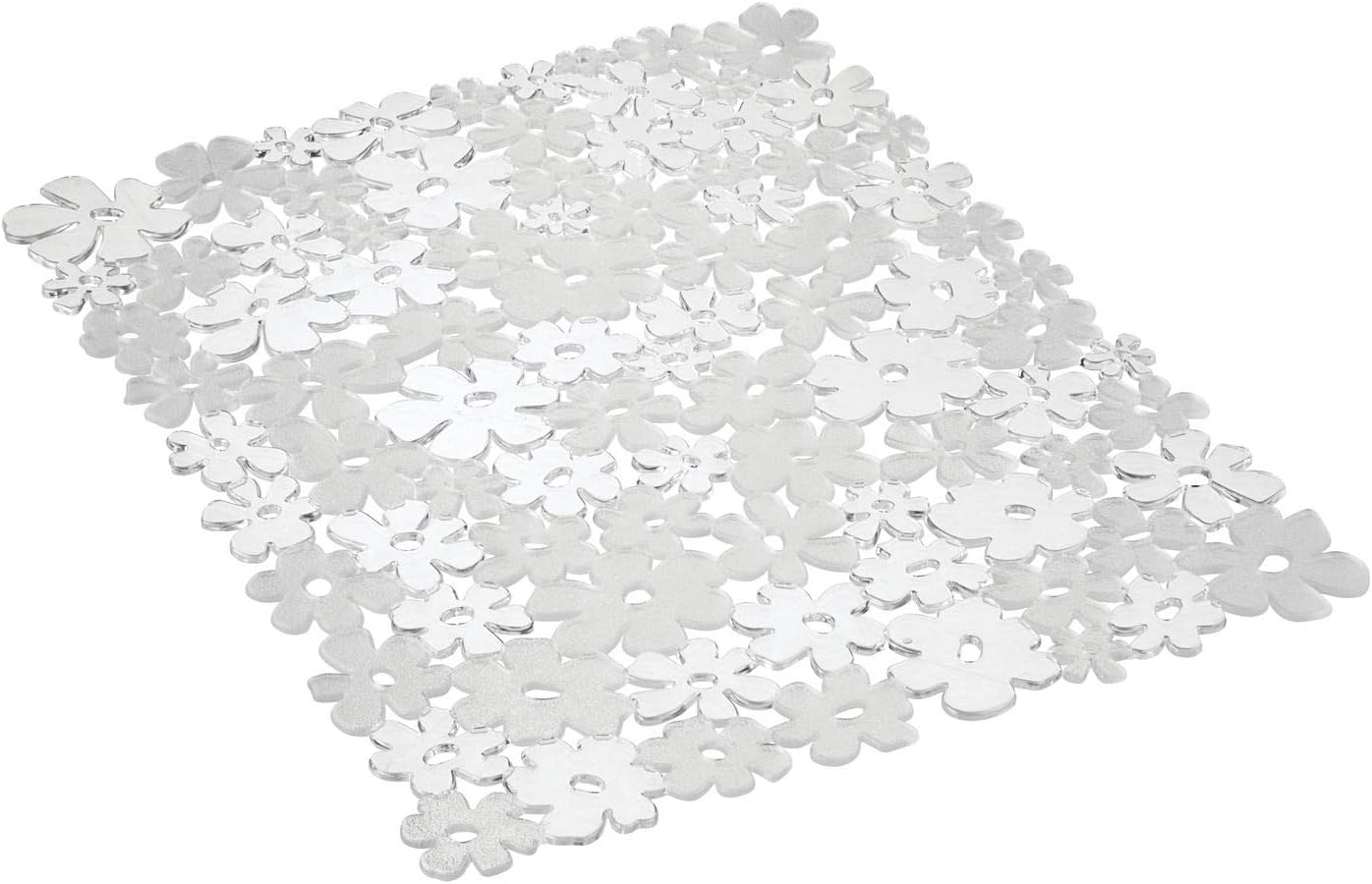 Blumz Floral Sink Protector Mat, 16" x 12.5", Clear | Large, BPA-Free, Flexible PVC Plastic