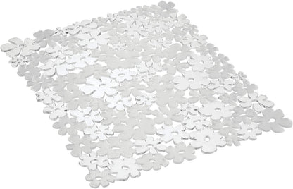 Blumz Floral Sink Protector Mat, 16" x 12.5", Clear | Large, BPA-Free, Flexible PVC Plastic