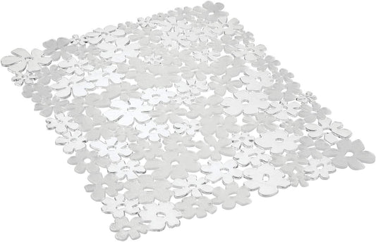 Blumz Floral Sink Protector Mat, 16" x 12.5", Clear | Large, BPA-Free, Flexible PVC Plastic