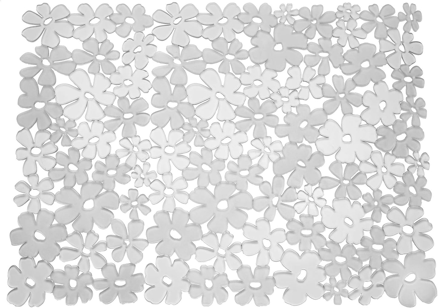 Blumz Floral Sink Protector Mat, 16" x 12.5", Clear | Large, BPA-Free, Flexible PVC Plastic