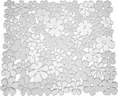 Blumz Floral Sink Protector Mat, 16" x 12.5", Clear | Large, BPA-Free, Flexible PVC Plastic